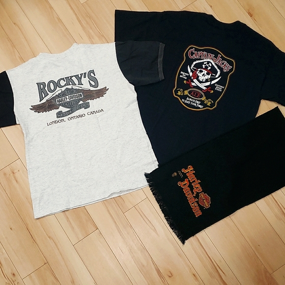 Gildan Other - Lot of 3 Men's Harley Davisdon & Captain Jack's items